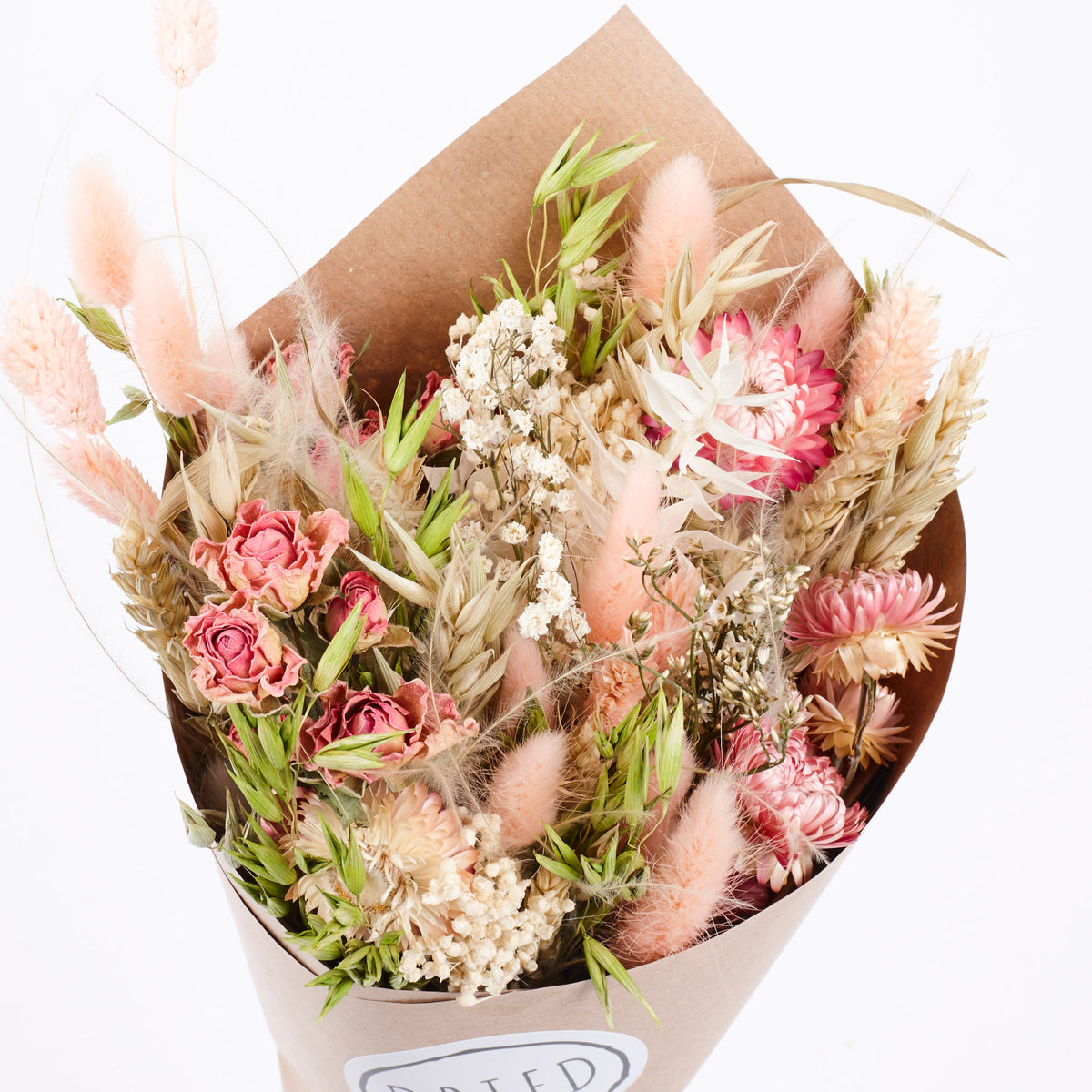 Strawflower Wren: Dried Strawflower Bouquet