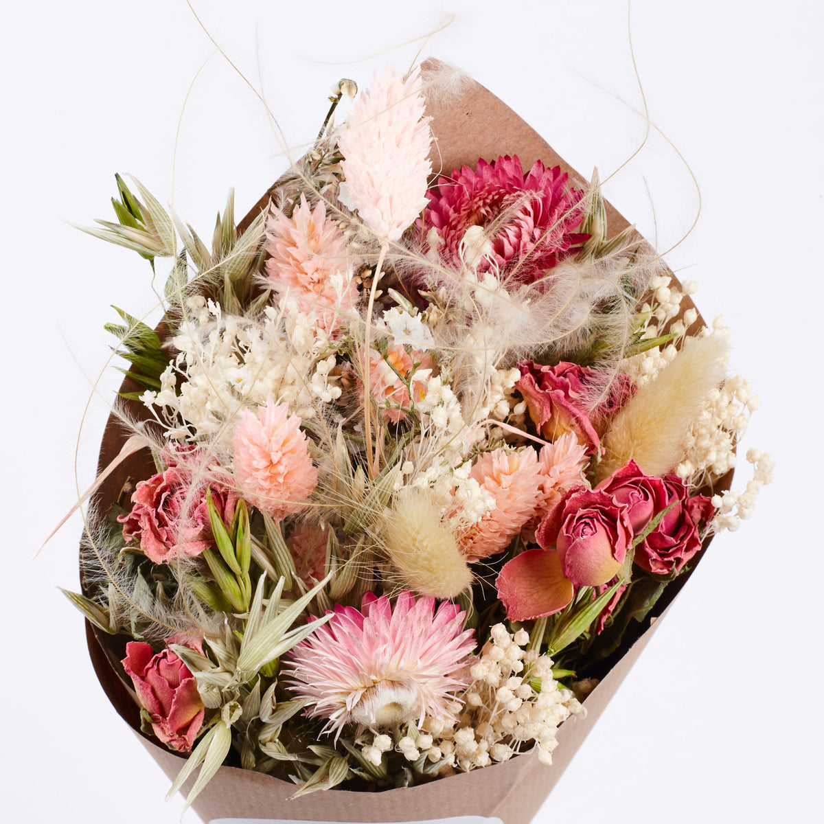 Strawflower Wren: Dried Strawflower Bouquet