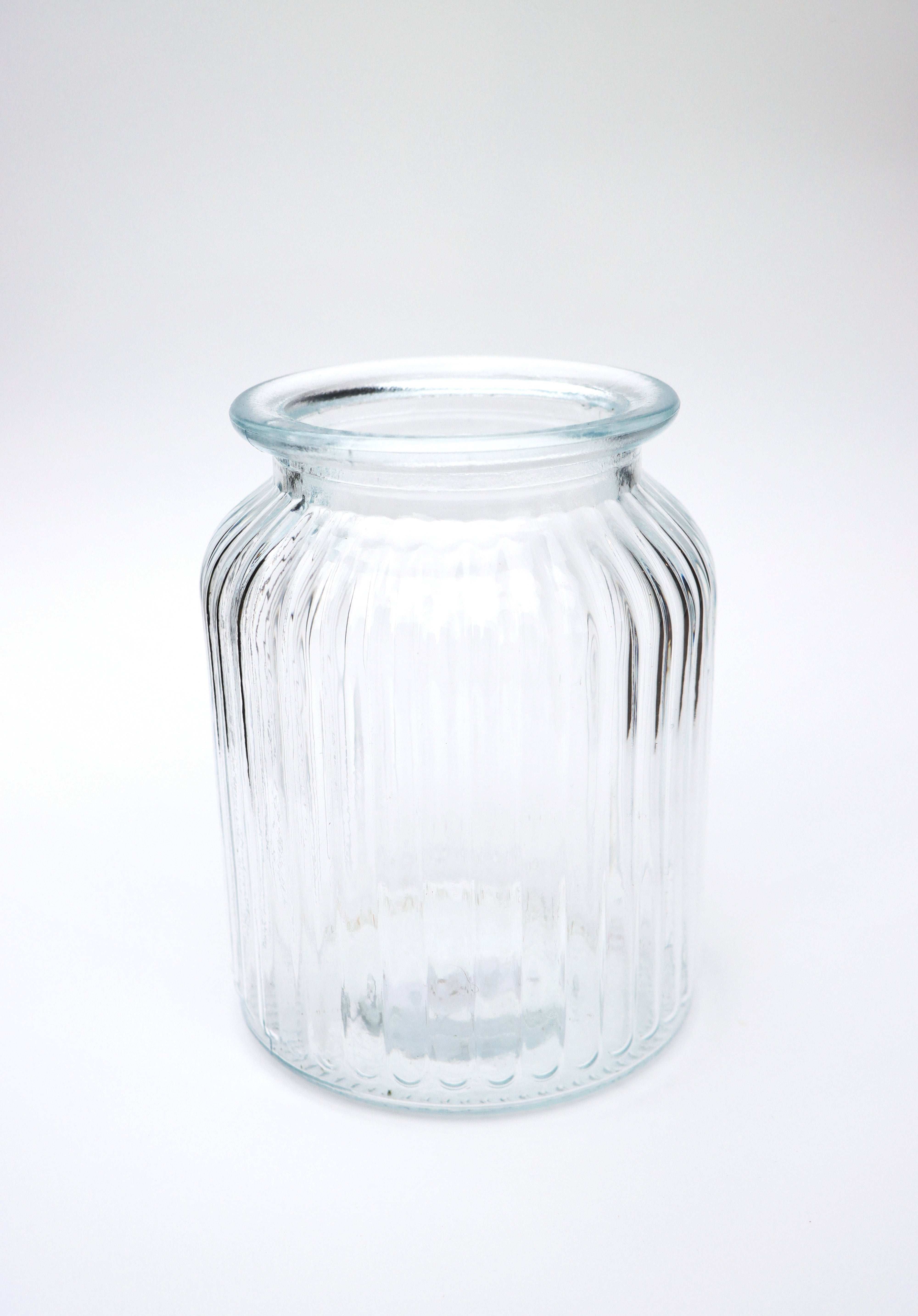Ribbed Glass Vase (14.5cm) – Dried.co.uk